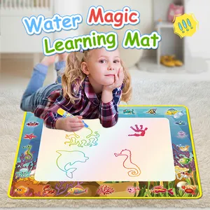 Factory Wholesale Magic Doodle Mat for Children Color Changing Coloring Water magic Aqua Set with doodle pen and stencils