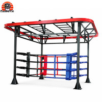 Ring de Boxeo Suspendido, Jaula Cuadrada de MMA, Plegable, de Acero Inoxidable, Portátil, para Entrenamiento en Gimnasio y Práctica de Combate