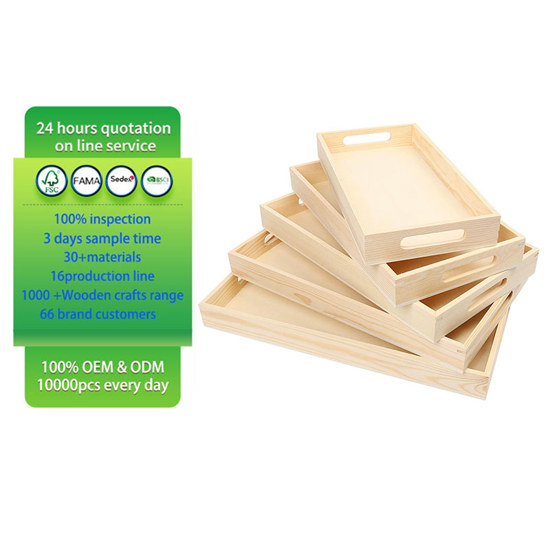 Деревенские Деревянные сервировочные подносы с ручкой, оптовая продажа, индивидуальный деревянный поднос с ручкой, поднос из натурального дерева