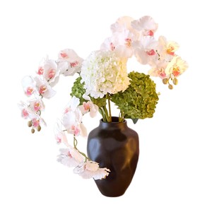 Orchidée Phalaenopsis, Hortensia, Fleurs Artificielles en Soie au Toucher Doux, Bouquet Bionique Réaliste, Centre de Table Haut de Gamme, <span class=keywords><strong>D</strong></span>écoration - Product Image 5