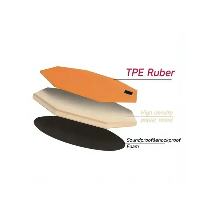 1pc 8-Inch Double-Sided Triple-Layer Silent Drum Practice Pad - Rubber Mute Pad For Drum Kit Beginners
