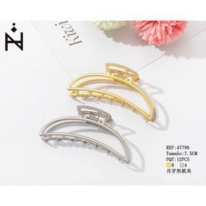 Fermaglio per capelli a forma di mezzaluna da 7,5 cm, accessorio per capelli alla moda per donna - Product Image 1