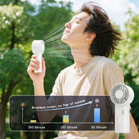 1200mAh Wiederaufladbarer Mini-Turbo-Handventilator Batteriebetriebener Klimaanlagen-Ventilator 3-Gang Tragbarer Tragbarer Ventilator für Draußen