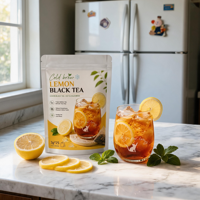 Sachets de thé noir glacé au citron et au miel, marque privée OEM, pour vente en gros, boisson estivale, sachet refermable