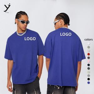 Vente en gros de t-shirts pour hommes avec logo personnalisé, hauts amples, surdimensionnés, sport unisexe, col arrondi, t-shirt à manches courtes à la mode - Product Image 1