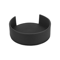 Ensemble de sous-verres ronds en cuir PU noir, protège-surfaces de table et de bureau