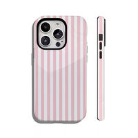 Coque de téléphone personnalisable rose motif cerise avec nœud, film de protection intégral à grandes perforations, deux-en-un pour iPhone 16 Pro Max, antichoc