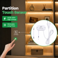 Interrupteur tactile pour bande LED AC 85V-265V, intensité variable, installation dissimulée dans les armoires, capteur tactile traversant le bois, vente en gros