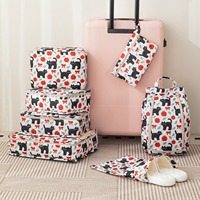 Ensemble de 7 sacs de rangement de voyage imprimés personnalisés pour valises, vêtements et organisateurs de bagages, cubes de rangement, accessoires de voyage