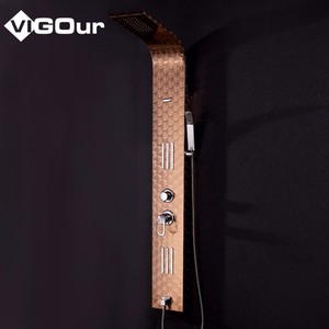 Colonne <span class=keywords><strong>de</strong></span> douche murale au design moderne facile à collecter <span class=keywords><strong>Bain</strong></span> bon marché Jet <span class=keywords><strong>de</strong></span> massage <span class=keywords><strong>Salle</strong></span> <span class=keywords><strong>de</strong></span> bains Fonction pluie Eau chaude et froide Toilettes incluses - Product Image 5