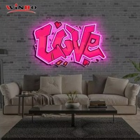Papan Tanda Neon LED Cetak UV Kustom Logo Bisnis Dekorasi Toko dengan Desain Kustom Logo LED Neon Terang Kustom