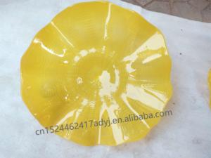 Plaques en <span class=keywords><strong>verre</strong></span> <span class=keywords><strong>de</strong></span> Murano <span class=keywords><strong>de</strong></span> couleur jaune <span class=keywords><strong>sur</strong></span> l'art <span class=keywords><strong>de</strong></span> décoration murale Design personnalisé Art mural en <span class=keywords><strong>verre</strong></span> soufflé - Product Image 3