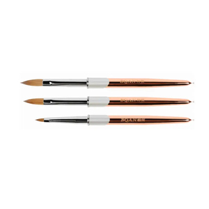 Ensemble de pinceaux à ongles en acrylique avec manche en métal rose doré personnalisé, poils 100% pur Kolinsky, pour la sculpture de poudre, la manucure en salon et le nail art - Product Image 4