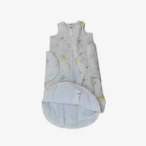 Detachable Sleeves Baby Sleeping Bag With Legs Breathable 100% Cotton Toddler Sleep Sack Solid Pattern