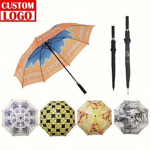 Parapluie de golf promotionnel automatique coupe-vent de haute qualité, grand format, design droit, fonction de suspension, portable, en pongee 190T - Product Image 1