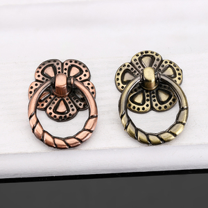 European Style <b>Antique</b> Bronze Drawer Pull Ring Handle Vintage Distressed Single Hole Wardrobe <b>Bedside</b> <b>Table</b> Handle - Product Image 2