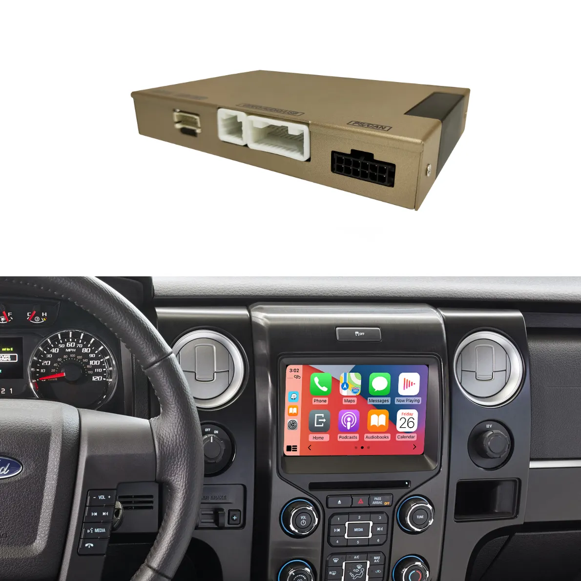 Road Top Multimedia Stereo Auto Player Carplay Decoder Multimedia Video AI Box für Carplay für Ford F150 F-150 2013-2014