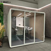 Support extérieur PET mousse acoustique gousses de travail silencieuses personnalisées pour 1 à 8 personnes salle de réunion démonter disponible