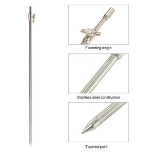 55-100cm extensible en acier inoxydable pêche Bankstick réglable carpe pêche banque bâton <span class=keywords><strong>canne</strong></span> à pêche Pod repos pour alarme de morsure - Product Image 2