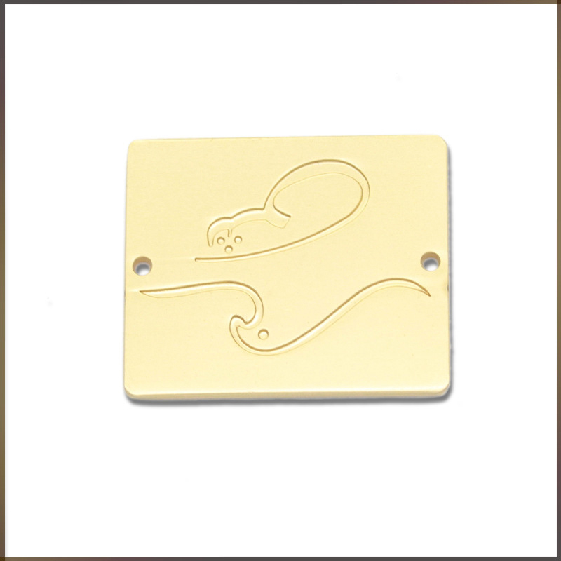 Eco-Friendly Sew-On Metal Labels with 3D Embossed Logo Gravure Digital Printing Rectangle/Square Shapes for Garment Bags & Shoes