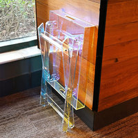 JAYI Table pliable en acrylique personnalisée Table d'appoint irisée Table basse rectangulaire en lucite