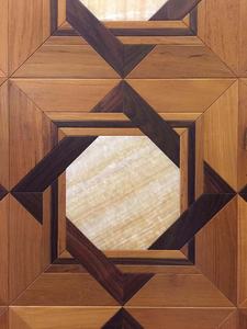 고급스러운 리얼 솔리드 버마어 티크 우드 아트 쪽모이 세공 마루 바닥 자연 스크래치 방지 방수 내구성 전통 디자인 실내 - Product Image 5