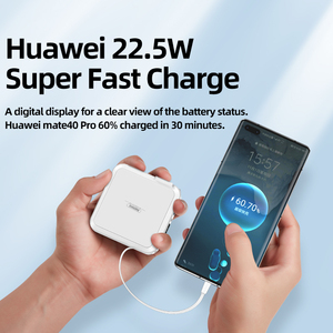 Batterie externe à charge rapide réelle 22,5 W Type C/iPhone avec câble, support multi-téléphones, chargeur rapide <span class=keywords><strong>15000</strong></span> mAh - Product Image 4