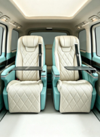 Siège de capitaine électrique bleu Tiffany avec table pliante en cuir Nappa pour la rénovation intérieure de fourgonnette MPV, sièges de voiture modifiés