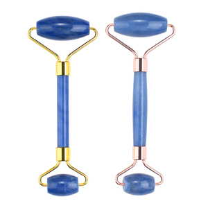 Real Blue Aventurine Jade Roller strumento per la cura della pelle del viso alleviare la fatica massaggiatore a rulli per il viso <span class=keywords><strong>rullo</strong></span> di bellezza Anti-età per il viso - Product Image 1