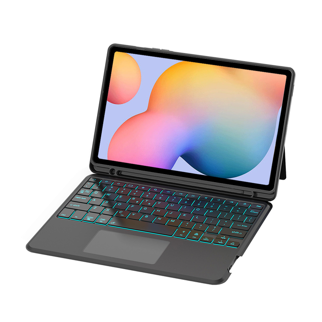 For Samsung Galaxy Tab S6 Lite 10.4" Wireless Keyboard Case 7-Color Backlit Keyboard with Touchpad and Pen Holder New