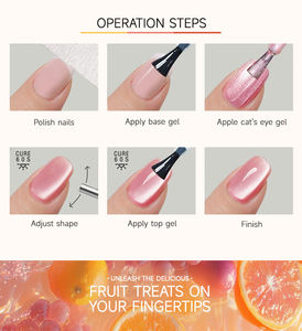 Venta al por mayor OEM Uv Gel Etiqueta Privada verano fruta Color vegano Hema libre gato ojo Gel esmalte de uñas para la belleza de las uñas - Product Image 4