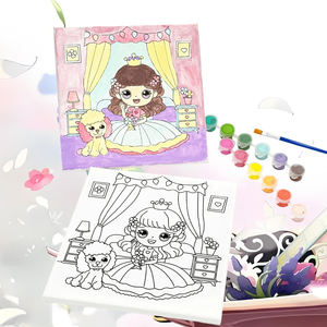 Jouets à dessiner 12 couleurs Enfants Image par numéros Dessin sur carton Art Peinture Jouet Peinture par numéros Kit - Product Image 1