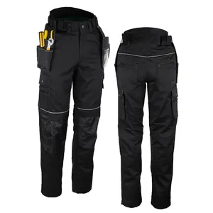 多个口袋S ~ XXXL定制尺寸电工工作服黑色工作裤货物