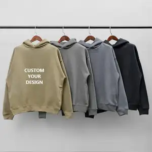 350 400 500 600 Gsm Heavy Hoodie Manufacturer Puff Print Blank Vintage Hoodie Men Side Pocket Custom Dtg 14oz Hoodie Cotton