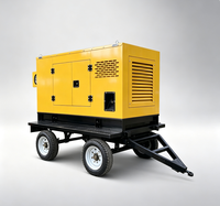 Groupe électrogène diesel silencieux de type remorque 50kW-400kW, station d'alimentation mobile avec châssis sur roues pour alimentation de secours sur chantier