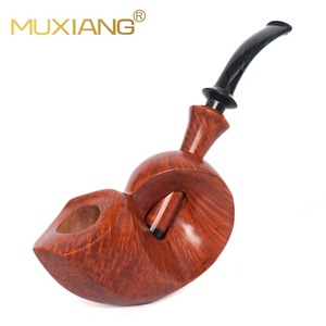 MUXIANG Handcrafted Briarwood Tobacco Pipe Conch Shape Free Style Solid Wood Flame Pattern Smoking Pipe - Product Image 2