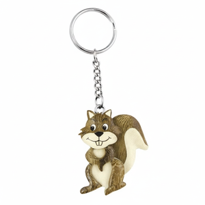 Portachiavi a Forma di Scoiattolo, Mini Ciondolo Animale in Legno, Accessorio Regalo Promozionale - Product Image 2