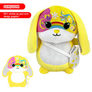 EN71 personalizado primavera Pascua púrpura Fuzzy Bunny Plushie Animal de peluche conejo de peluche juguete para regalo para chico hora de acostarse amigo con oreja flexible - Product Image 4