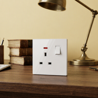 Interruptor de Pared Eléctrico Multifunción para el Hogar, Enchufe con Placa Frontal de Vidrio Templado de Lujo, Interruptores y Enchufes de Pared