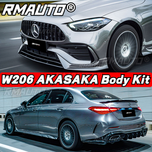 Kit carrosserie AKASAKA pour W206 : Splitter de pare-chocs avant, calandre sport, spoiler arrière, jupes latérales pour Mercedes Benz Classe C W206 2022-2023 - Product Image 6