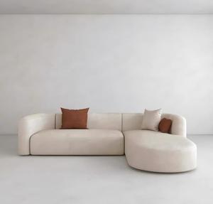 Nén Đóng Gói Sofa Bọt Hiện Đại Vải Nhung Nén Cong Sofa Cắt Sàn Sofa Cho Nhà Phòng Khách Apartm - Product Image 5