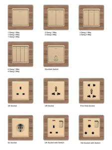 Wholesale <strong>TV</strong> 10A House Wall <strong>Socket</strong> Outlet Low Price Gold Wood Grain <strong>Electrical</strong> Switches <strong>Sockets</strong> UK Standard - Product Image 3