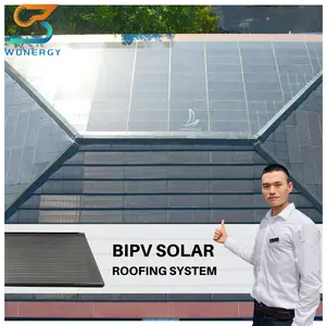 Yeşil enerji GÜNEŞ PANELI çatı montaj BIPV entegre güneş kiremit siyah kırmızı gri renk güneş enerjili kiremitler kiremit s sistemi