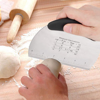 Gadgets de cuisine grattoir à pâte en acier inoxydable 18/0, coupe-pâte à poignée en plastique