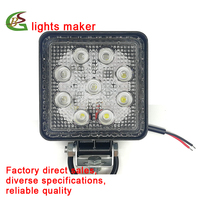 Lampe de travail à LED en aluminium ultra-mince 27W pour voitures camions 12V éclairage extérieur robuste pour véhicules d'ingénierie CE RoHS 34mm