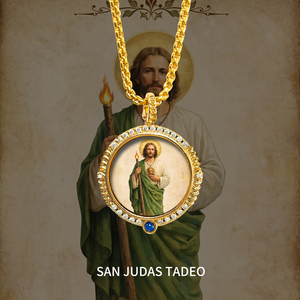 Collar con Colgante de <span class=keywords><strong>San</strong></span> Judas Tadeo al por Mayor, Amuleto de la Riqueza para Casos Difíciles - Product Image 3