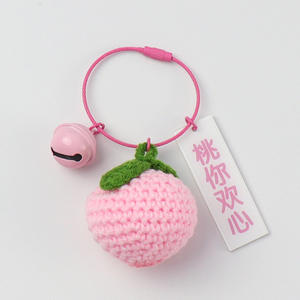 Nueva llegada creativo hecho a mano <span class=keywords><strong>de</strong></span> lana <span class=keywords><strong>de</strong></span> punto <span class=keywords><strong>de</strong></span> ganchillo llavero <span class=keywords><strong>de</strong></span> caqui <span class=keywords><strong>cosas</strong></span> buenas suceden hilo colgante cacahuete pequeño regalo encanto - Product Image 5