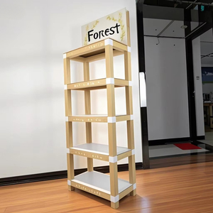 Estante de exhibición de tubo de papel cuadrado combinación de cartón Kraft 1 Fila <span class=keywords><strong>4</strong></span> capas Almacenamiento de Instalación rápida - Product Image 3