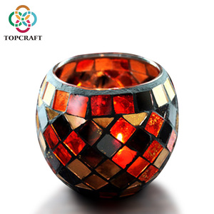 Décorations Diwali en gros, petits bougeoirs fabriqués en Chine, lampe en verre mosaïque, ensemble de dîner aux chandelles - Product Image 2