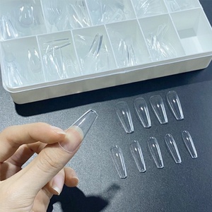 Trung Bình XL Quan Tài Hạnh Nhân Thon Mềm Gel Nail Mẹo Vuông X Tùy Chỉnh Logo Stiletto Pháp Xxxl Xxl Full Bìa Nail Mẹo - Product Image 2